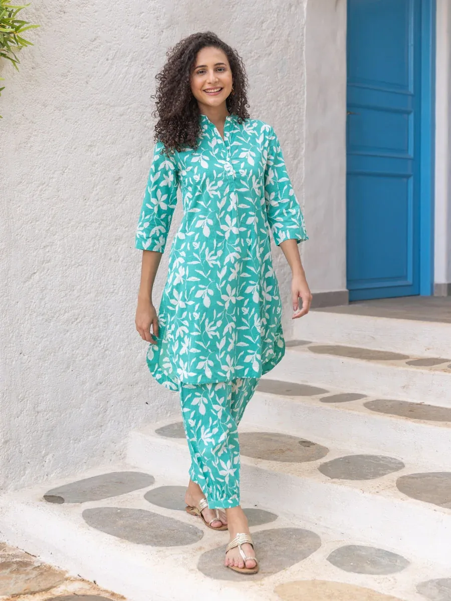 Cotton Printed Long Kurta Set for Women — image 2
