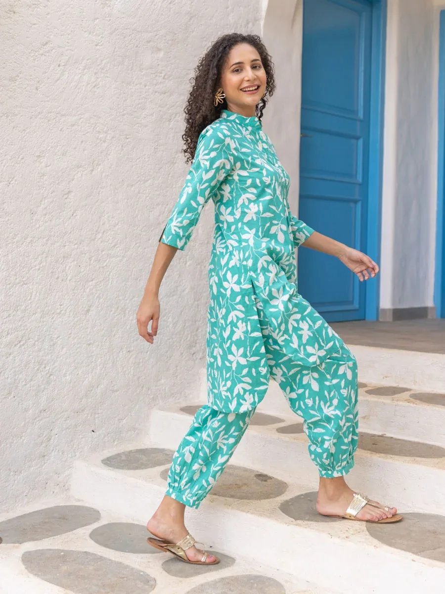 Cotton Printed Long Kurta Set for Women