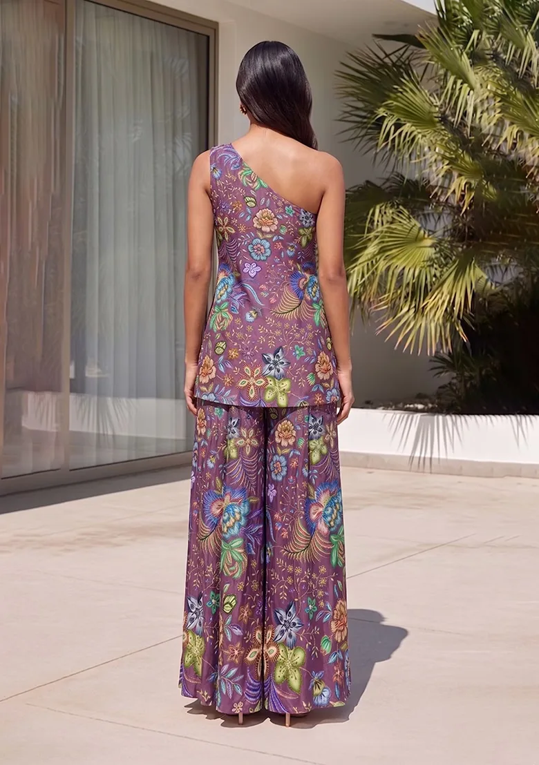 Purple Printed Chinon Fusion Set — image 2