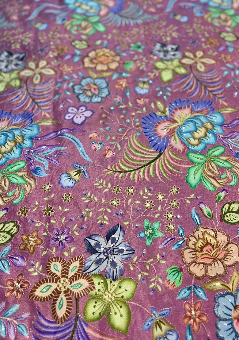 Purple Printed Chinon Fusion Set — image 3