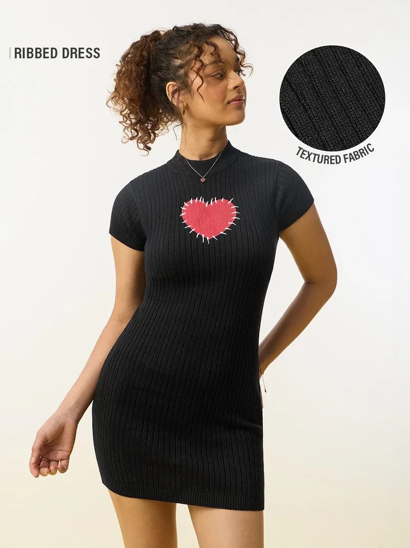Black Heart Women Fashion Dress