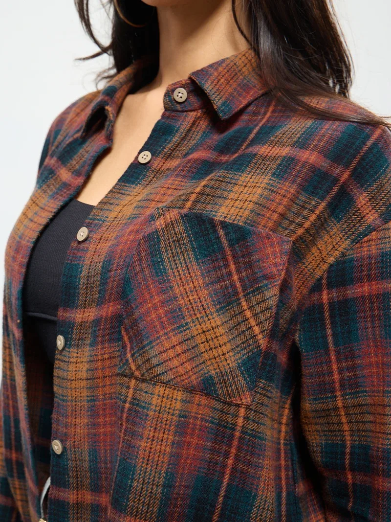 Plaid Shacket Prismark shirts oversized