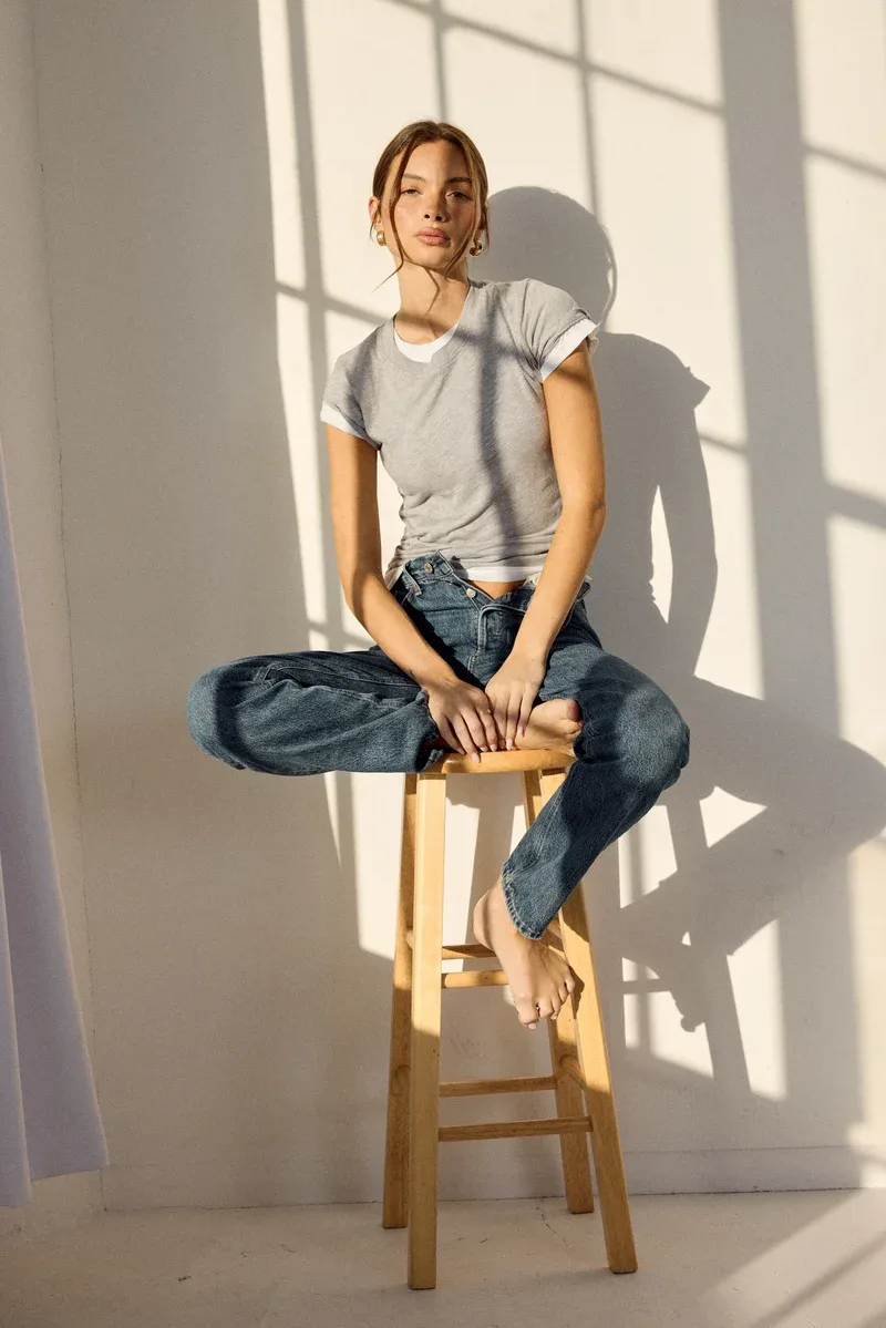 Basic Baby Tee | Shorter Length Cap Sleeve Crew Neck — image 2